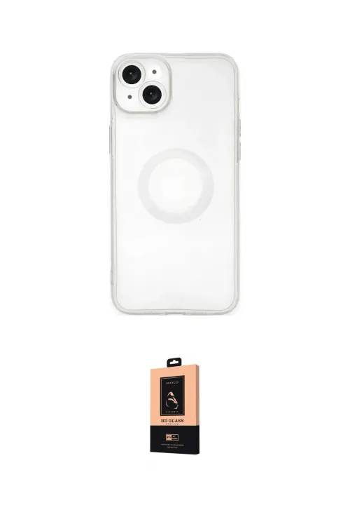 ieg™ iPhone 14 Plus Kılıf Kutup Klasik - Şeffaf Maxco Cam Ekran Koruyucu