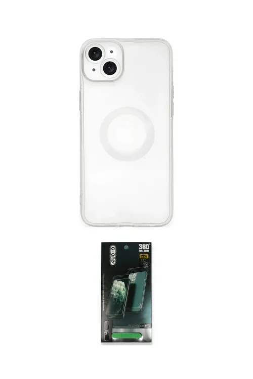 ieg™ iPhone 14 Plus Kılıf Kutup Klasik - Siyah 360 Mat Full Body Arka Koruyucu