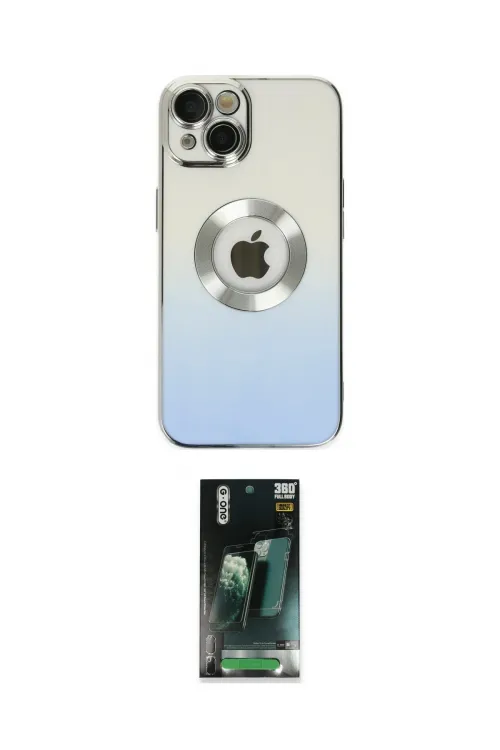 ieg™ iPhone 14 Plus Kılıf Kutup Yansıma Özel Seri - Siyah 360 Mat Full Body Arka Koruyucu