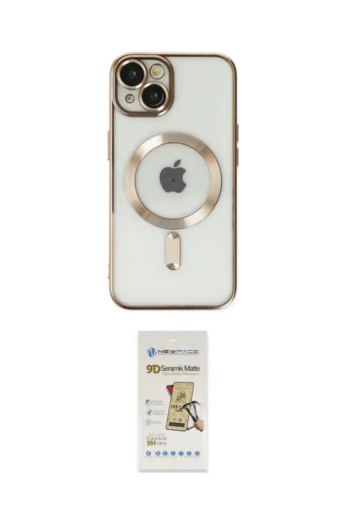 ieg™ iPhone 14 Plus Kılıf Nova Işık Özel Seri - Siyah Mat Seramik Nano Ekran Koruyucu