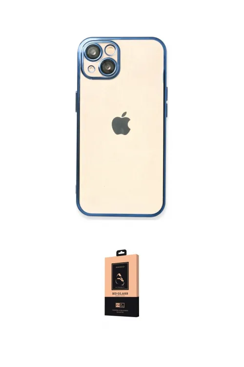 ieg™ iPhone 14 Plus Kılıf Vadi Minimal - Şeffaf Maxco Cam Ekran Koruyucu