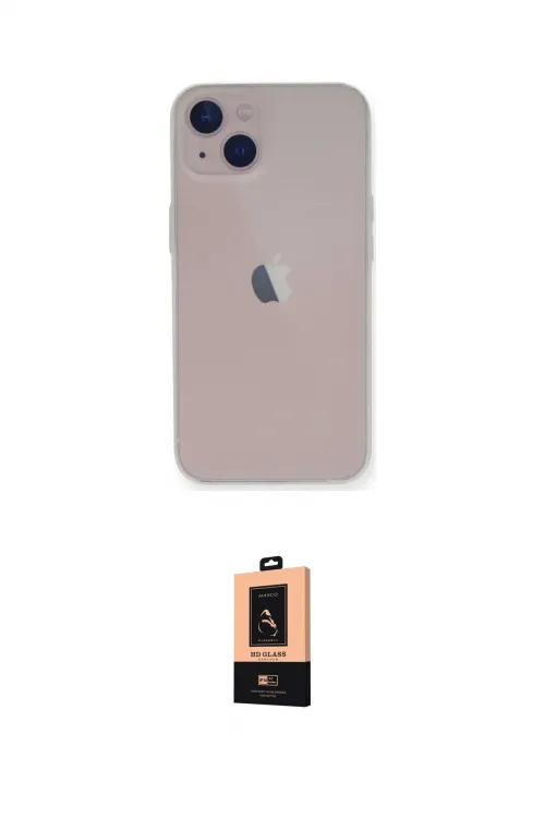 ieg™ iPhone 14 Plus Kılıf Yadigar Yansıma Serisi - Şeffaf Maxco Cam Ekran Koruyucu