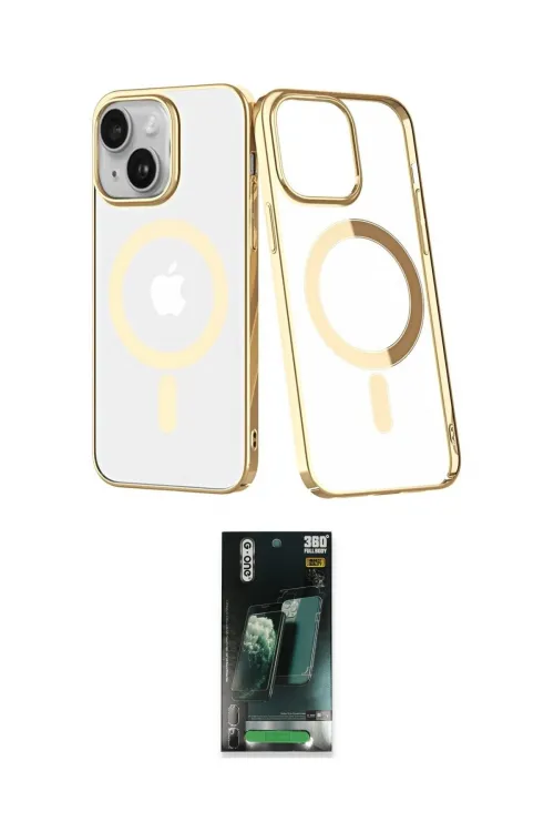 ieg™ iPhone 14 Plus Kılıf Yörünge Minimal - Siyah 360 Mat Full Body Arka Koruyucu