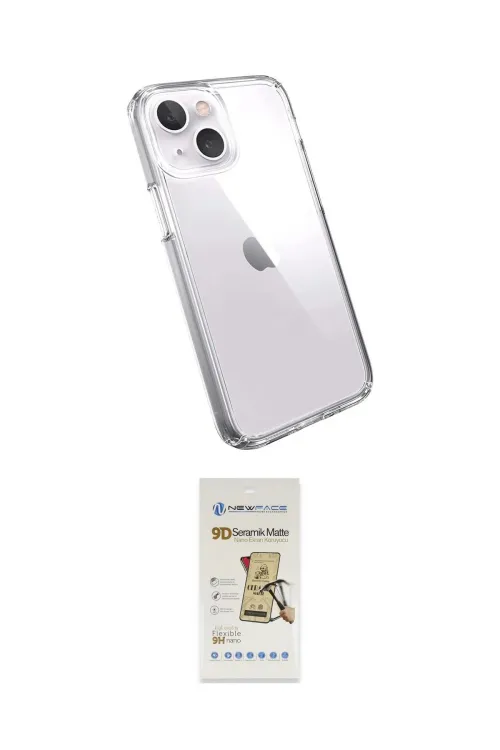 ieg™ iPhone 14 Plus Kılıf Zirve Doku - Siyah Mat Seramik Nano Ekran Koruyucu