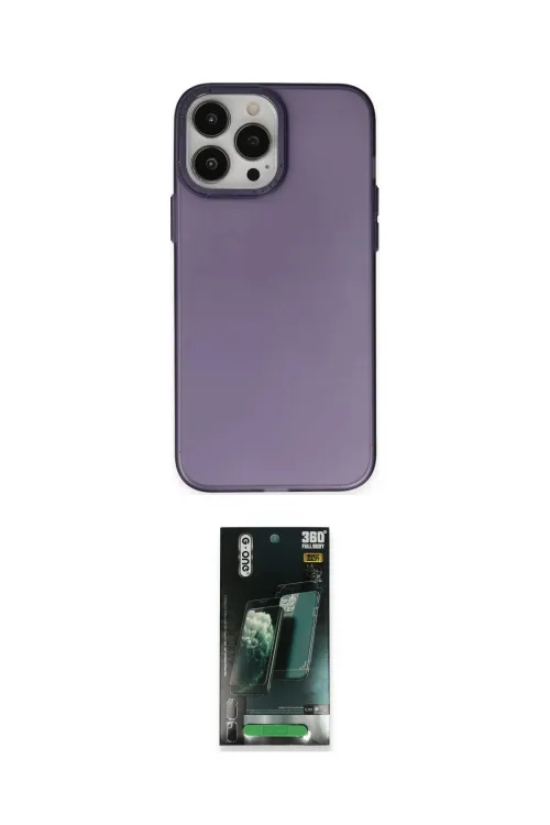 ieg™ iPhone 14 Pro Kılıf Ahenk Çizgi Prime - Siyah 360 Mat Full Body Arka Koruyucu
