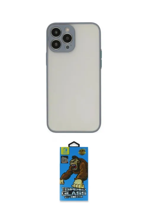 ieg™ iPhone 14 Pro Kılıf Ahenk Çizgi Serisi - Siyah 18D Cam Ekran Koruyucu