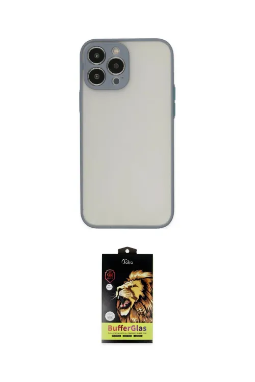 ieg™ iPhone 14 Pro Kılıf Ahenk Çizgi Serisi - Siyah Buffer Cam Ekran Koruyucu