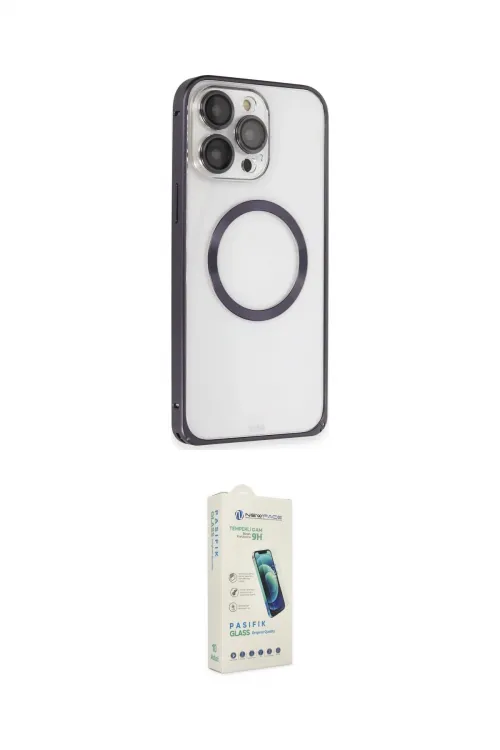 ieg™ iPhone 14 Pro Kılıf Ahenk Işık Serisi - Şeffaf Pasifik Cam Ekran Koruyucu