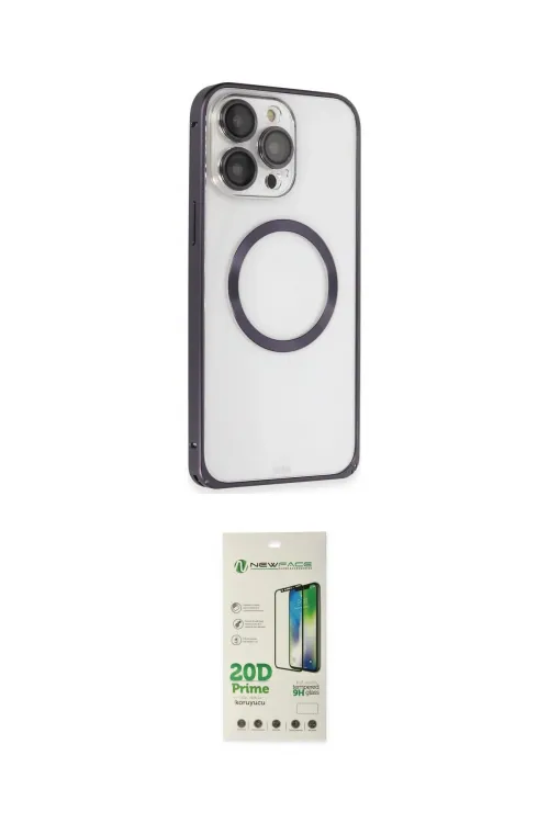 ieg™ iPhone 14 Pro Kılıf Ahenk Işık Serisi - Siyah 20D Premium Cam Ekran Koruyucu