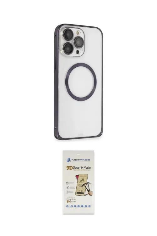 ieg™ iPhone 14 Pro Kılıf Ahenk Işık Serisi - Siyah Mat Seramik Nano Ekran Koruyucu