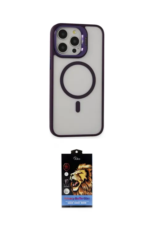 ieg™ iPhone 14 Pro Kılıf Ahenk Klasik Özel Seri - Siyah Buffer Hayalet Cam Ekran Koruyucu