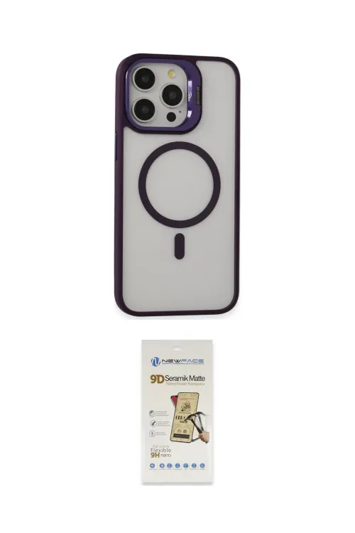 ieg™ iPhone 14 Pro Kılıf Ahenk Klasik Özel Seri - Siyah Mat Seramik Nano Ekran Koruyucu