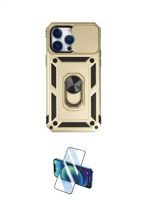 ieg™ iPhone 14 Pro Kılıf Ahenk Klasik - Siyah 3D Antistatik Cam Ekran Koruyucu