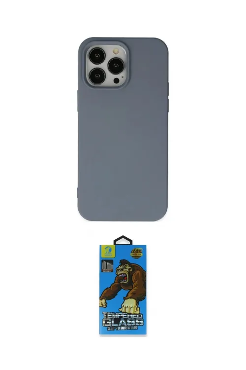 ieg™ iPhone 14 Pro Kılıf Ahenk Serisi - Siyah 18D Cam Ekran Koruyucu