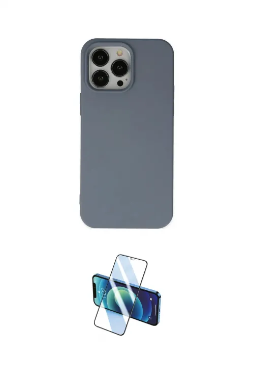 ieg™ iPhone 14 Pro Kılıf Ahenk Serisi - Siyah 3D Antistatik Cam Ekran Koruyucu