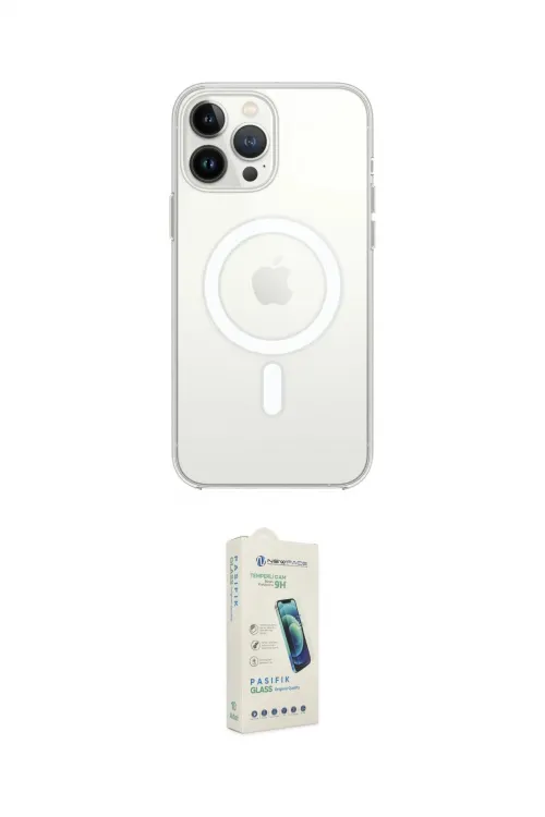 ieg™ iPhone 14 Pro Kılıf Ahenk Yansıma Prime - Şeffaf Pasifik Cam Ekran Koruyucu