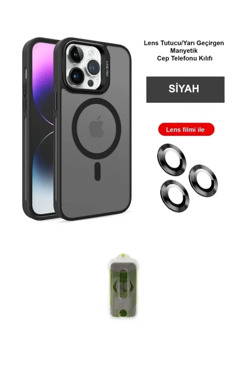 ieg™ iPhone 14 Pro Kılıf Akış Form - Siyah Joko Magic 5D Hayalet Cam