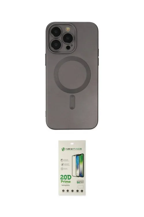 ieg™ iPhone 14 Pro Kılıf Akış Minimal Özel Seri - Siyah 20D Premium Cam Ekran Koruyucu