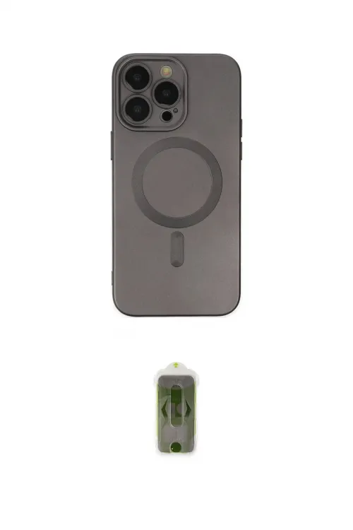 ieg™ iPhone 14 Pro Kılıf Akış Minimal Özel Seri - Siyah Joko Magic 5D Hayalet Cam