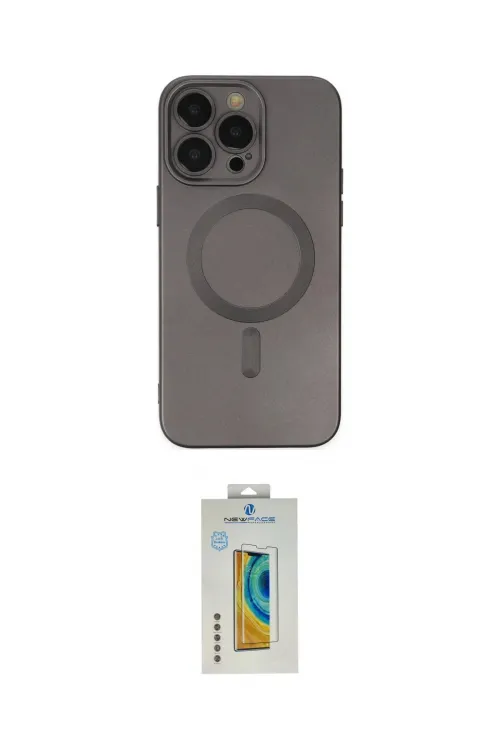 ieg™ iPhone 14 Pro Kılıf Akış Minimal Özel Seri - Siyah Polymer Nano Ekran Koruyucu