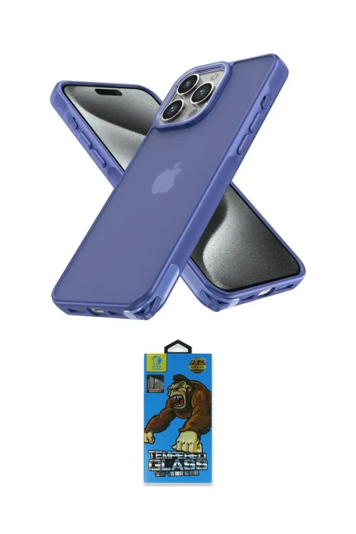 ieg™ iPhone 14 Pro Kılıf Atlas Form - Siyah 18D Cam Ekran Koruyucu