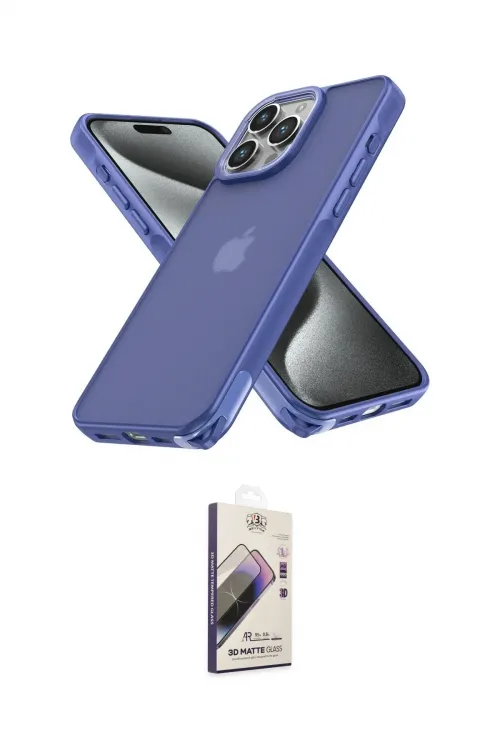 ieg™ iPhone 14 Pro Kılıf Atlas Form - Siyah Bilvis 3D Mat Cam Ekran Koruyucu