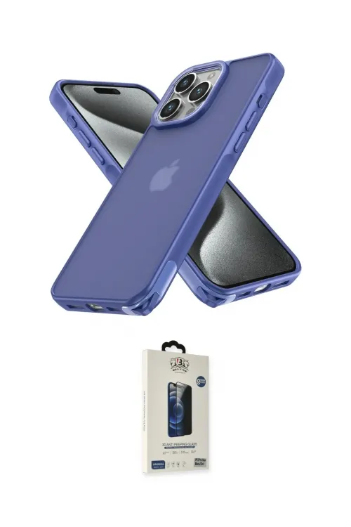ieg™ iPhone 14 Pro Kılıf Atlas Form - Siyah Bilvis Hayalet Cam Ekran Koruyucu