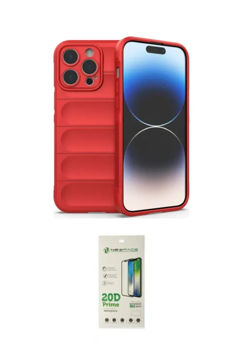 ieg™ iPhone 14 Pro Kılıf Atlas Koleksiyonu - Siyah 20D Premium Cam Ekran Koruyucu
