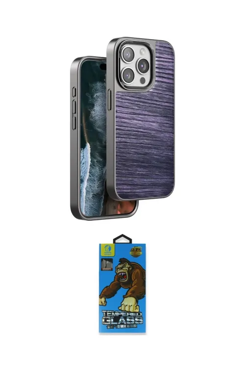 ieg™ iPhone 14 Pro Kılıf Atlas Minimal Özel Seri - Siyah 18D Cam Ekran Koruyucu