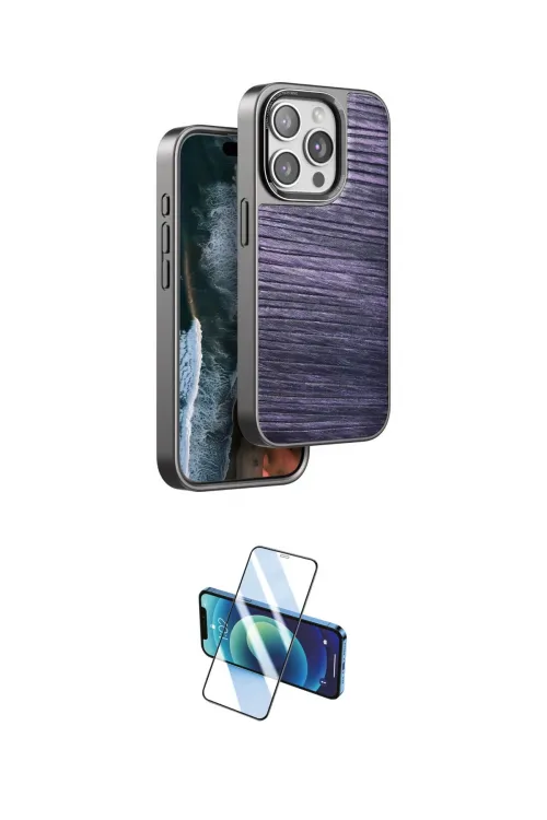 ieg™ iPhone 14 Pro Kılıf Atlas Minimal Özel Seri - Siyah 3D Antistatik Cam Ekran Koruyucu