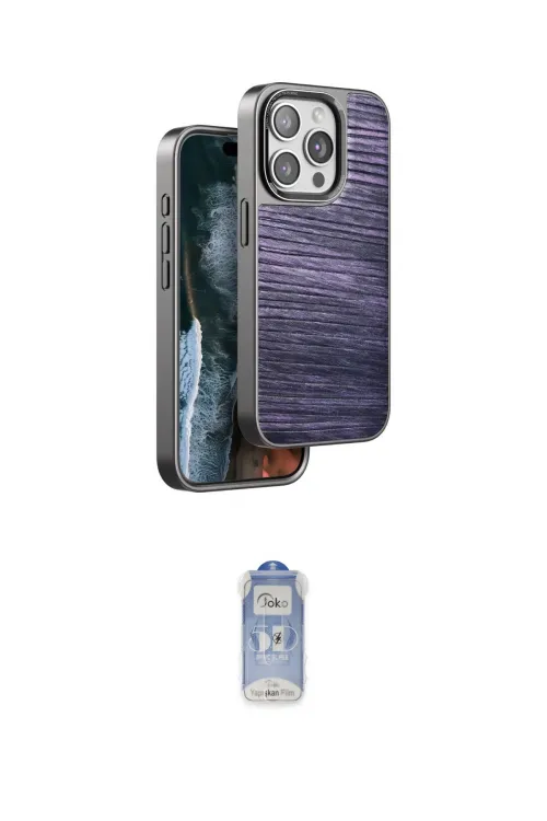 ieg™ iPhone 14 Pro Kılıf Atlas Minimal Özel Seri - Siyah Joko Magic 5D Cam