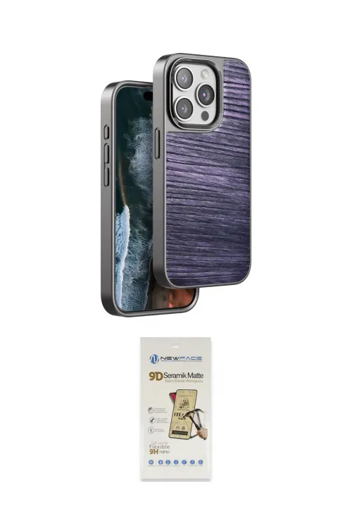 ieg™ iPhone 14 Pro Kılıf Atlas Minimal Özel Seri - Siyah Mat Seramik Nano Ekran Koruyucu