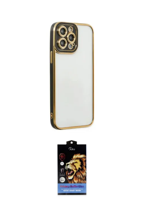 ieg™ iPhone 14 Pro Kılıf Çekirdek Klasik Serisi - Siyah Buffer Hayalet Cam Ekran Koruyucu