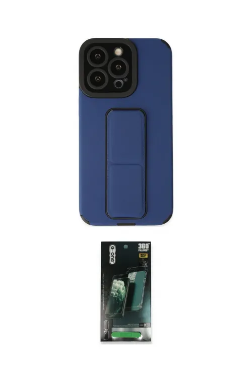 ieg™ iPhone 14 Pro Kılıf Çekirdek Yansıma - Siyah 360 Mat Full Body Arka Koruyucu