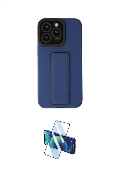 ieg™ iPhone 14 Pro Kılıf Çekirdek Yansıma - Siyah 3D Antistatik Cam Ekran Koruyucu