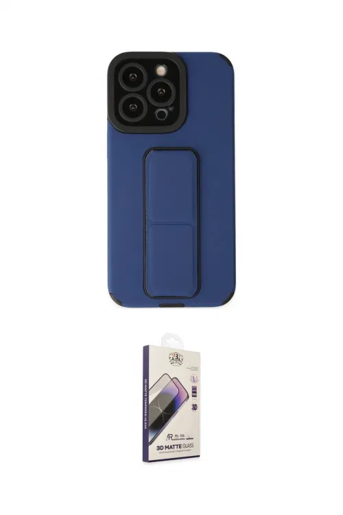ieg™ iPhone 14 Pro Kılıf Çekirdek Yansıma - Siyah Bilvis 3D Mat Cam Ekran Koruyucu