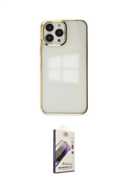 ieg™ iPhone 14 Pro Kılıf Doruk Doku Prime - Siyah Bilvis 3D Mat Cam Ekran Koruyucu