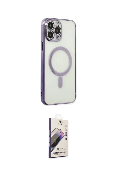 ieg™ iPhone 14 Pro Kılıf Doruk Minimal - Siyah Bilvis 3D Mat Cam Ekran Koruyucu