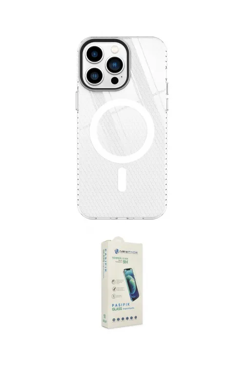 ieg™ iPhone 14 Pro Kılıf Doruk Prime - Şeffaf Pasifik Cam Ekran Koruyucu
