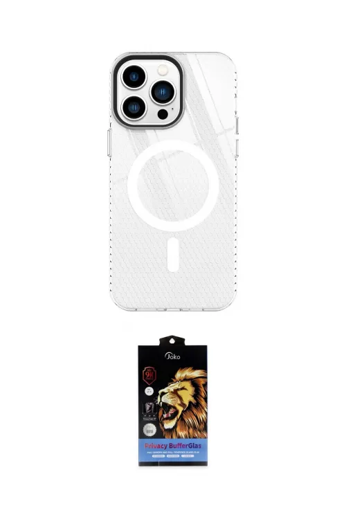 ieg™ iPhone 14 Pro Kılıf Doruk Prime - Siyah Buffer Hayalet Cam Ekran Koruyucu