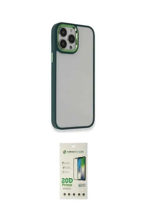 ieg™ iPhone 14 Pro Kılıf Eksen Doku Prime - Siyah 20D Premium Cam Ekran Koruyucu