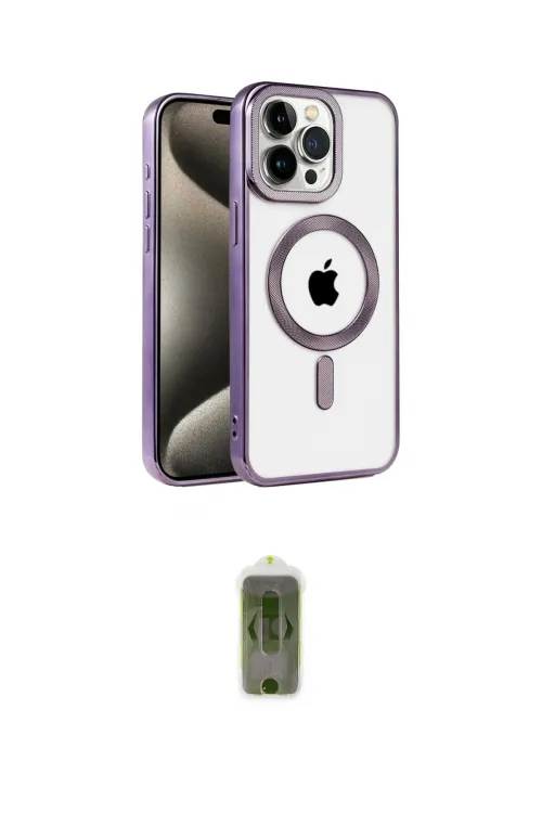 ieg™ iPhone 14 Pro Kılıf Eksen Form Koleksiyonu - Siyah Joko Magic 5D Hayalet Cam