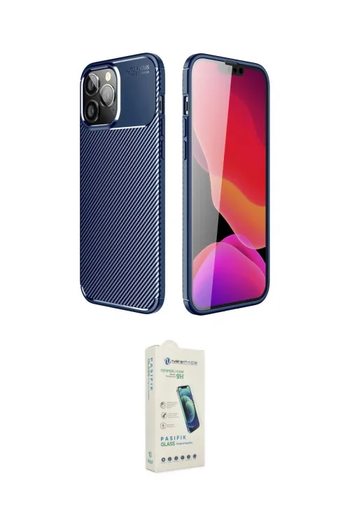 ieg™ iPhone 14 Pro Kılıf Eksen Form Prime - Şeffaf Pasifik Cam Ekran Koruyucu