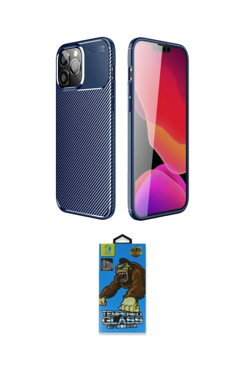 ieg™ iPhone 14 Pro Kılıf Eksen Form Prime - Siyah 18D Cam Ekran Koruyucu