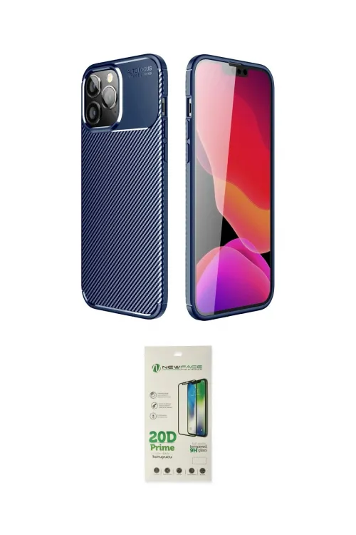 ieg™ iPhone 14 Pro Kılıf Eksen Form Prime - Siyah 20D Premium Cam Ekran Koruyucu