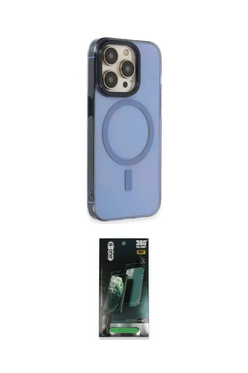 ieg™ iPhone 14 Pro Kılıf Eksen Işık Prime - Siyah 360 Mat Full Body Arka Koruyucu