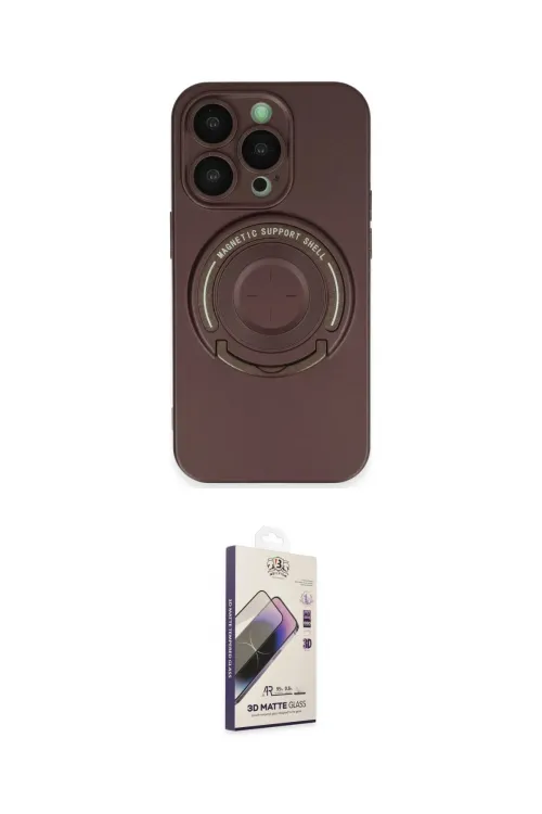 ieg™ iPhone 14 Pro Kılıf Eksen Klasik Prime - Siyah Bilvis 3D Mat Cam Ekran Koruyucu