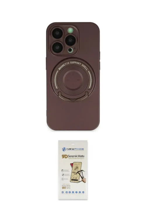 ieg™ iPhone 14 Pro Kılıf Eksen Klasik Prime - Siyah Mat Seramik Nano Ekran Koruyucu