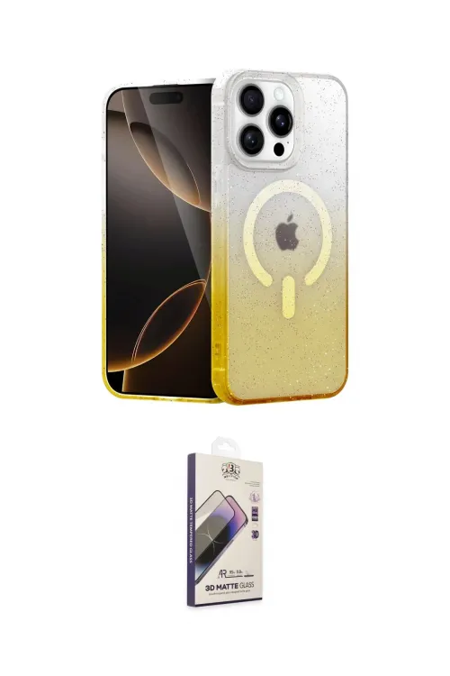 ieg™ iPhone 14 Pro Kılıf Eksen Minimal Özel Seri - Siyah Bilvis 3D Mat Cam Ekran Koruyucu