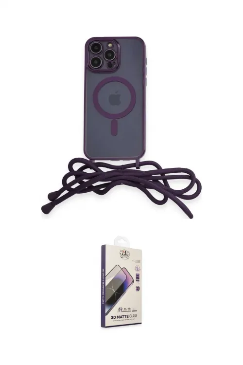 ieg™ iPhone 14 Pro Kılıf Eksen Özel Seri - Siyah Bilvis 3D Mat Cam Ekran Koruyucu